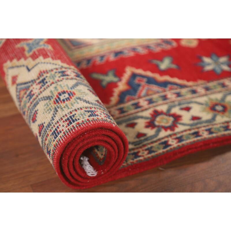 Traditional Kazak Runner Rug Hand-Knotted Wool Carpet - 2'9" x 10'0"