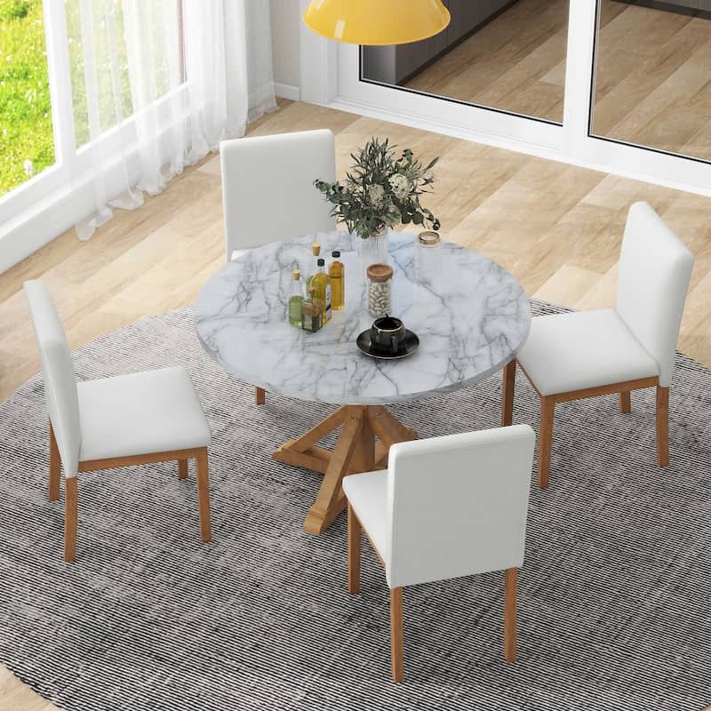 5-Piece Farmhouse Style Dining Table Set