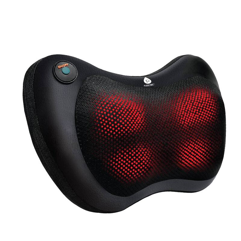 Pursonic Shiatsu Heating Neck & Back Massager - N/A - Black