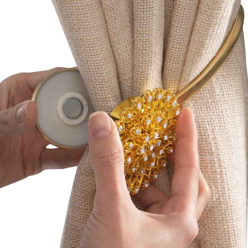 Simplify Magnetic Curtain Tie Back in Gold