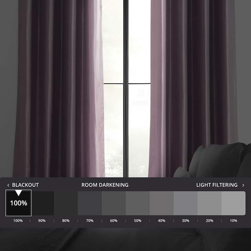 Exclusive Fabrics Textured Dupioni Faux Silk 84-inch Grommet Blackout Grommet Curtain (1 Panel) - 50 x 84
