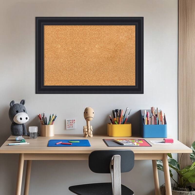 Dalat Black Framed Cork Board - Bulletin Board, Organization Board, Pin Board