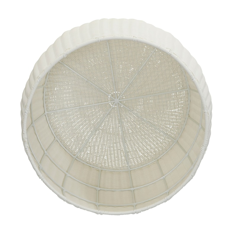 Household Essentials Handwoven Resin Barrel Side Table Storage Container