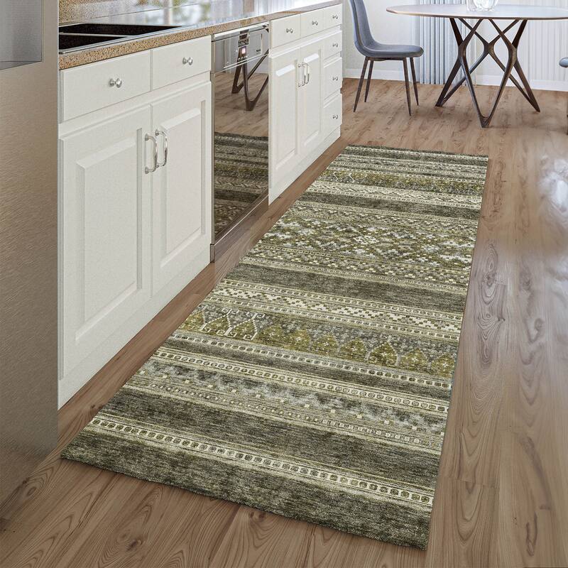 Premium Washable Super Soft Boho Stripe Mayfield Rug - Taupe - 2' 3" x 7' 6" - Runner
