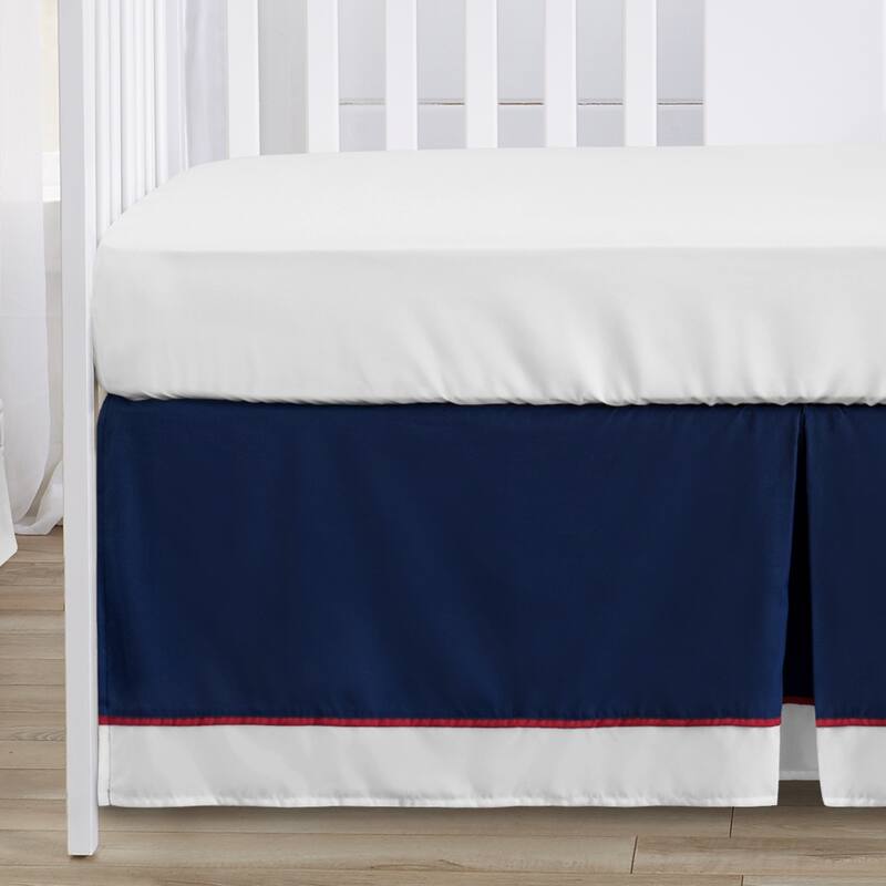 Sweet Jojo Designs Red, White and Blue Baseball Patch Sports Collection Boy 4-piece Crib Bedding Set