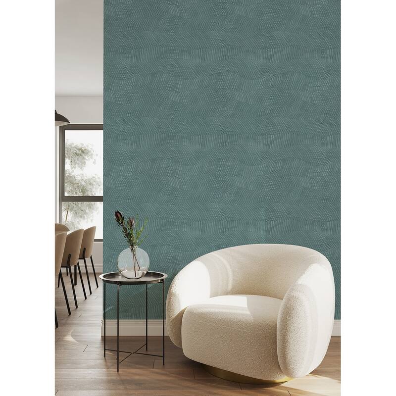 Sarah + Ruby Drift Turquoise Abstract Landscape Wallpaper