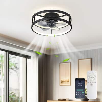 16" Indoor Ceiling Fan with LED Lights, Remote Control and App Control. - 16 Inches