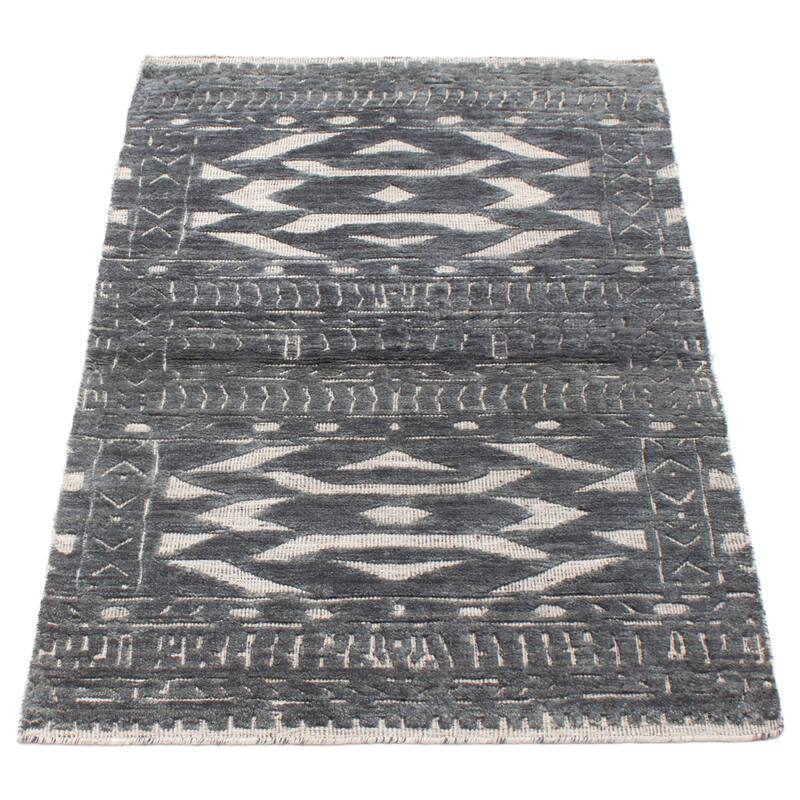 ECARPETGALLERY Hand-knotted Tangier Teal Wool Rug - 2'11 x 4'11