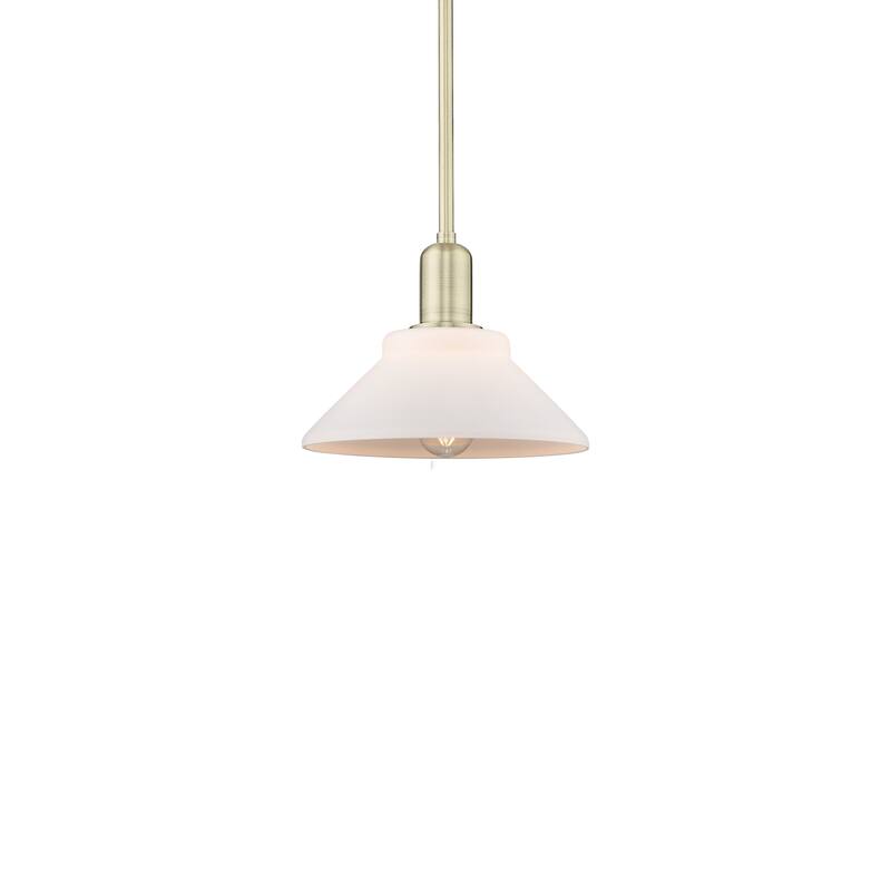 Innovations Lighting 716-1S-8-9 Orwell Pendant Orwell 9" Wide Mini - Antique Brass / Matte White