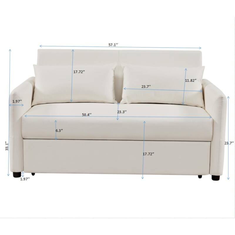 Fabric Leather 2 Seat Sofa