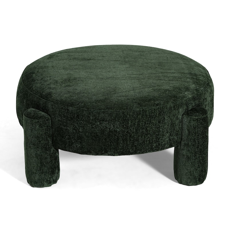 Christopher Knight Home - Aster Modern Fully Upholstered Round Large Ottoman with Wide Seat