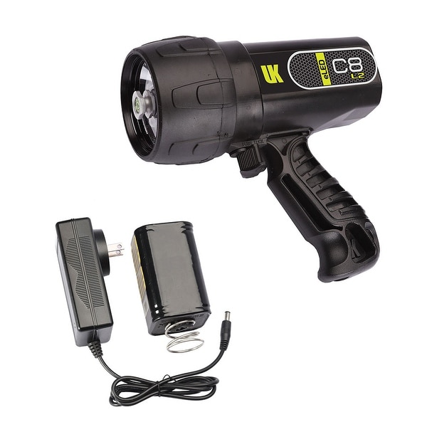 UK C8 eLED (L2) Rechargeable w/ NiMH Battery/Charger, Box Dive Light Black DS