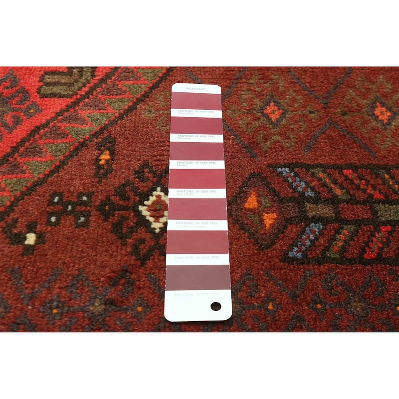 ECARPETGALLERY Hand-knotted Andelz Dark Red Wool Rug - 3'6 x 4'11