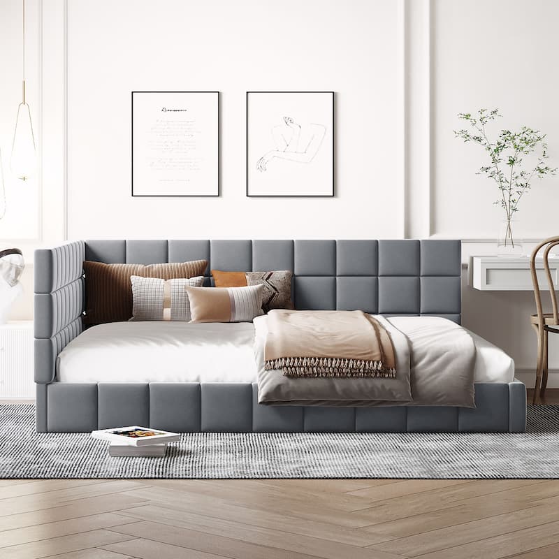 Full Size Upholstered Daybed - Gray