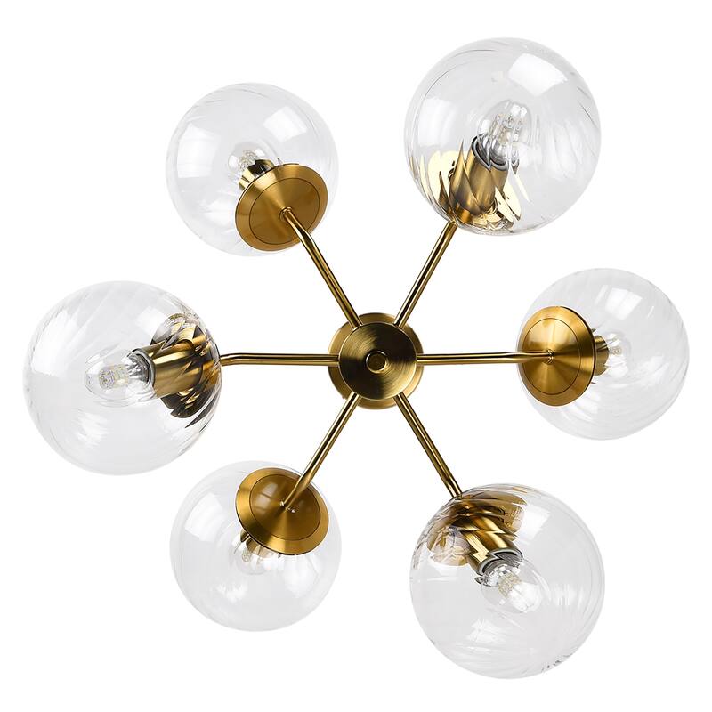 6-Lights Contemporary Brass Sputnik chandelier