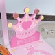 preview thumbnail 5 of 5, Qaba 3-Piece Set Kids Wooden Table Chair with Crown Pattern Easy to Clean Gift for Girls Toddlers Age 3 to 8 Years Old Pink