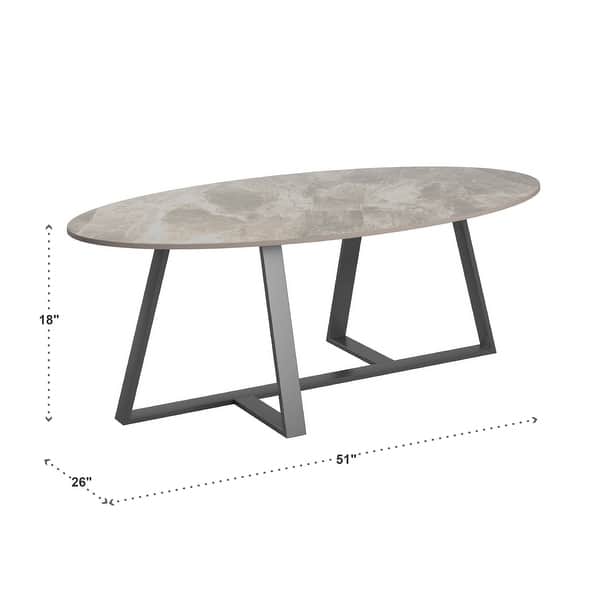 Jurmala Glossy Sintered Stone with Grey Metal Base Tables by iNSPIRE Q ...