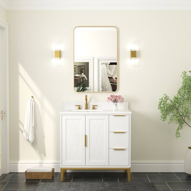 Modern Bathroom Wall Mounted Anodized Aluminum Framed Wall Vanity Mirror