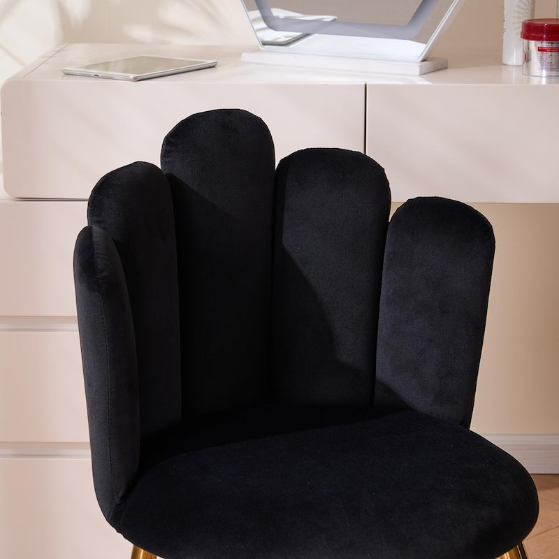 Velvet Vanity Chair Makeup Chair for Vanity with Golden Metal Legs