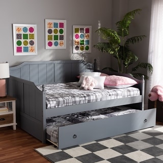 Millie Cottage Farmhouse Full Size Daybed with Twin Size Trundle