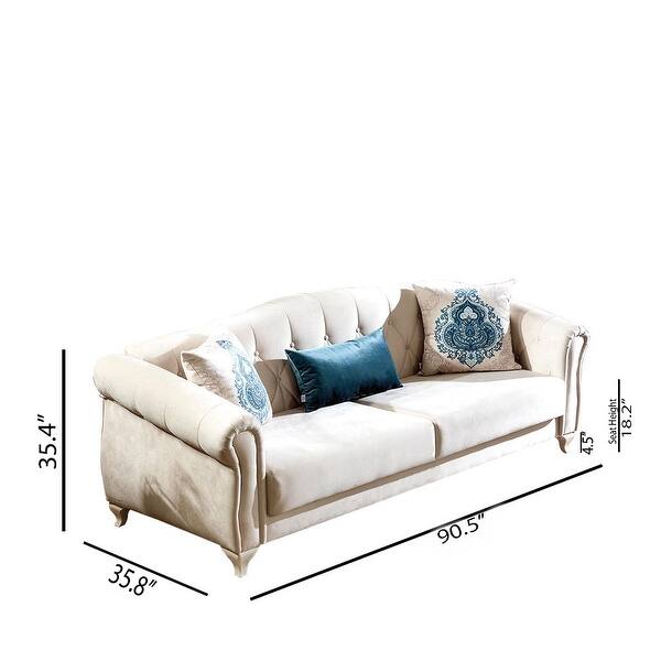 Florissa Convertible Sofa Sleeper ( Ivory White) - Bed Bath & Beyond ...