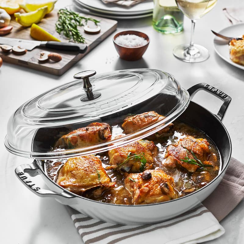 STAUB Cast Iron 3.5-qt Braiser with Glass Lid