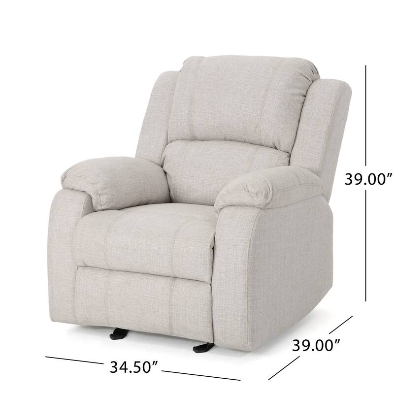 Upholstered Linen Manual Recliner Sofa Chair with Adjustable Backrest and Footrest, Modern Home Lounge Chair for Living Room