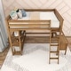 preview thumbnail 5 of 16, Full-Size High Loft Bed With Bookcase and Desk
