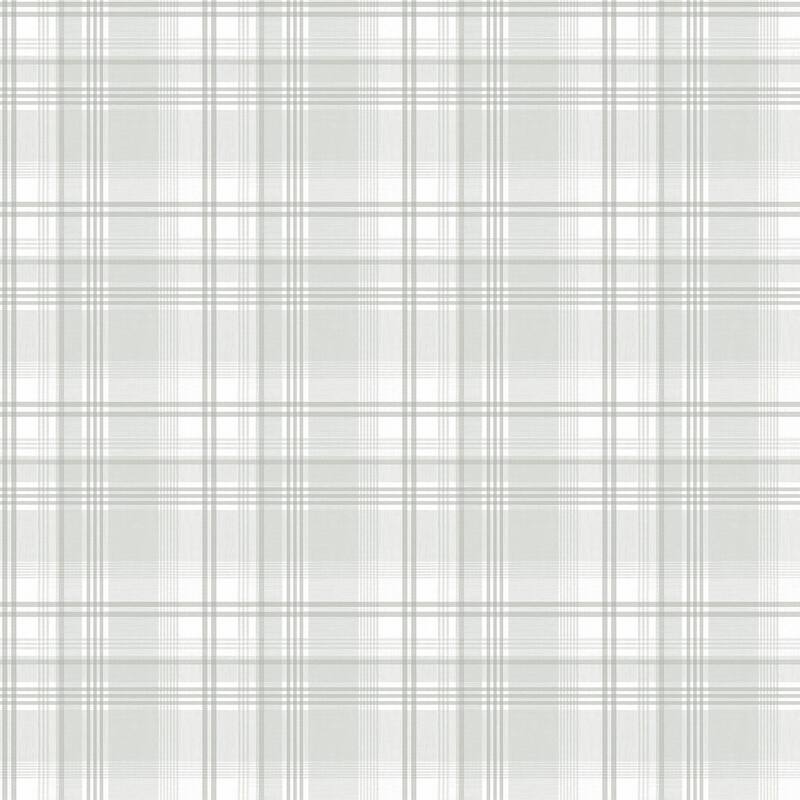 Galerie Wallcoverings Nordic Elements Plaid Design Non-woven Matte Wallpaper Roll - 33 feet x 21 inches - Silver