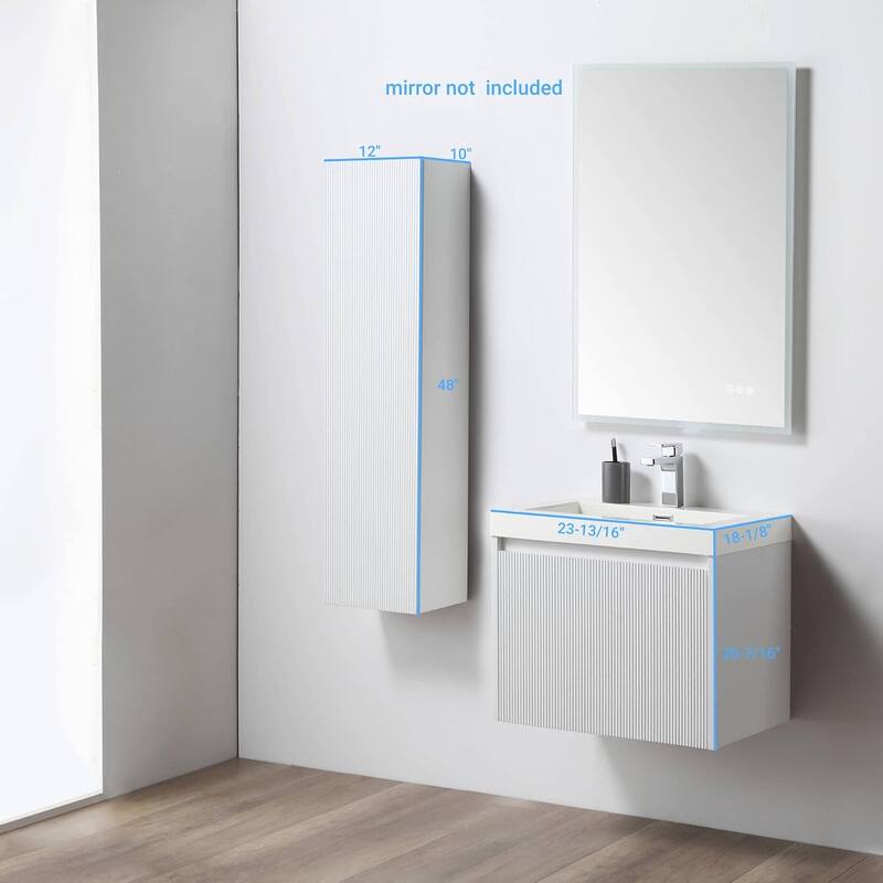 Blossom Positano 24" Floating Vanity with Sink & Side Cabinet