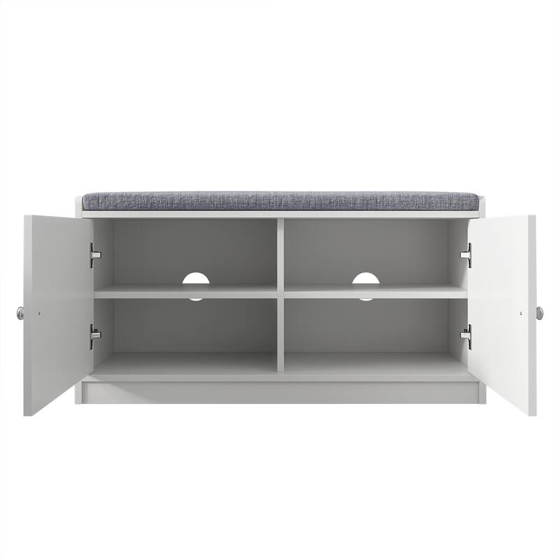 Timechee Entyrway Shoe Change Bench Storage Cabinets with Cushion