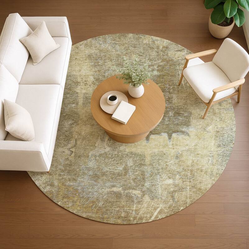 Machine Washable Indoor/ Outdoor Abstract Modern Chantille Rug