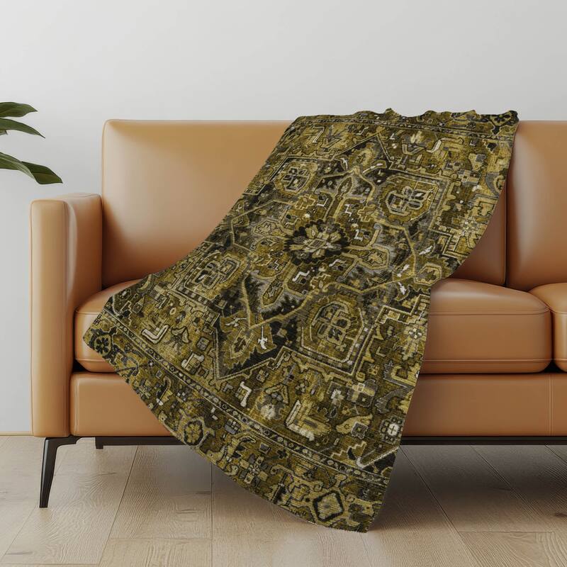 Premium Machine Washable Traditional Persian Sherpa Throw Blanket