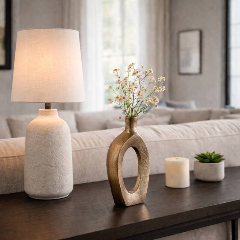 Modern Metal Open Cut Out Bud Vase - Tall Flower Vase - Gold