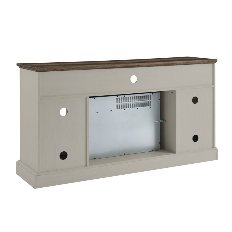 60" Entertainment Center with 1500W Electric Fireplace, Door Sensor, Infrared Remote, and Storage for TVs up to 70"