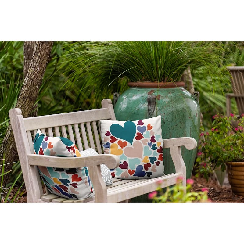 Hearts All Around Valentine's Day Decorative Indoor/Outdoor Pillow
