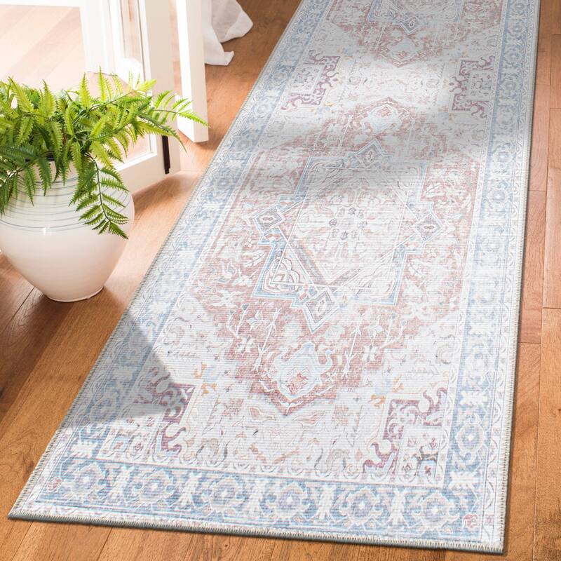 Distressed Boho Machine Washable Area Rug - 2' 6" x 10' - Runner