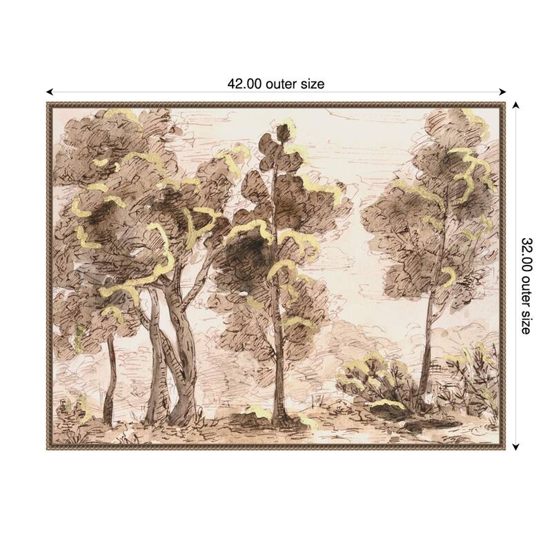 Tranquil Passage No. 2 by Melissa Wang Framed Canvas Wall Art Print - 42 x 32 in