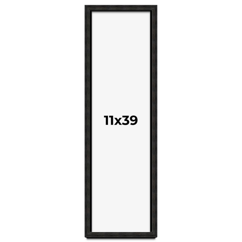 11x39 Shadow Box Black Rustic Barnwood Display Frame | 1.125 Inch