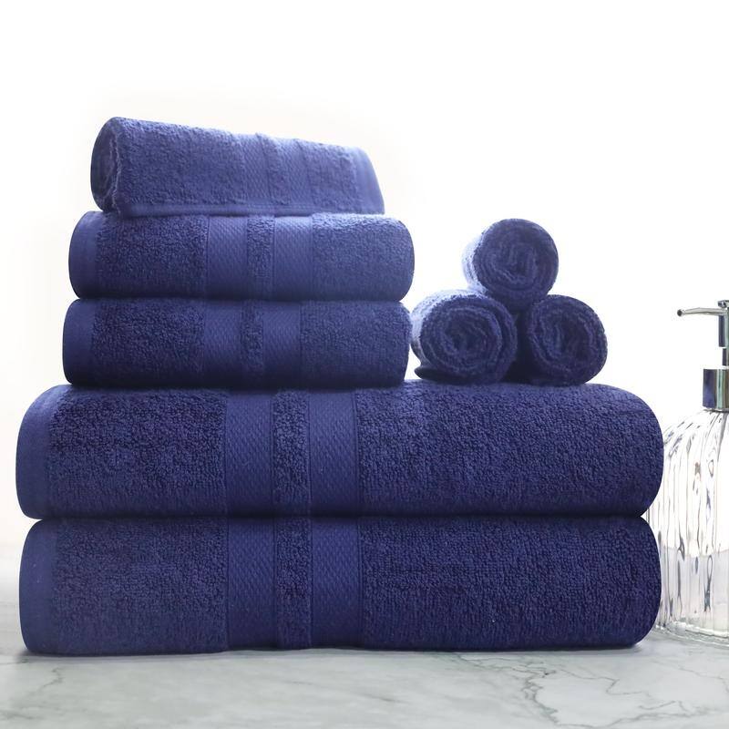 Blue Nile Mills Geneva Cotton Solid 8 Piece Towel Set