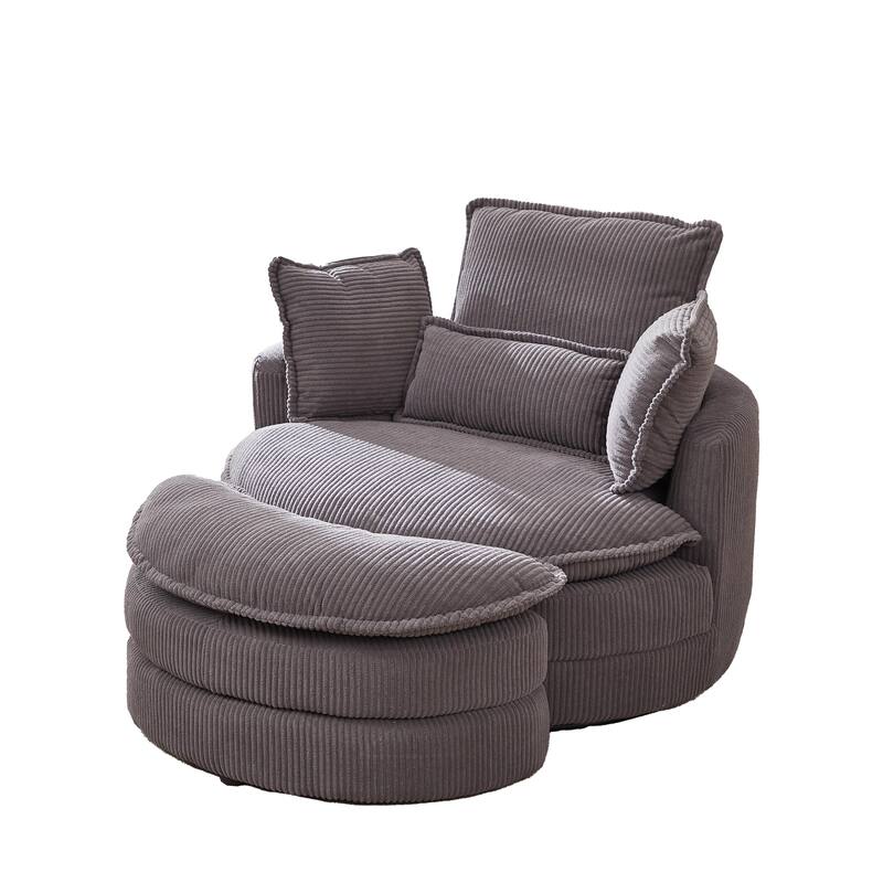 52" Cuddle Sofa Chair with Ottoman for Comfort