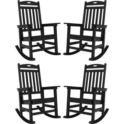 WINSOON All Weather Outdoor Rocking Chair, Set of 4