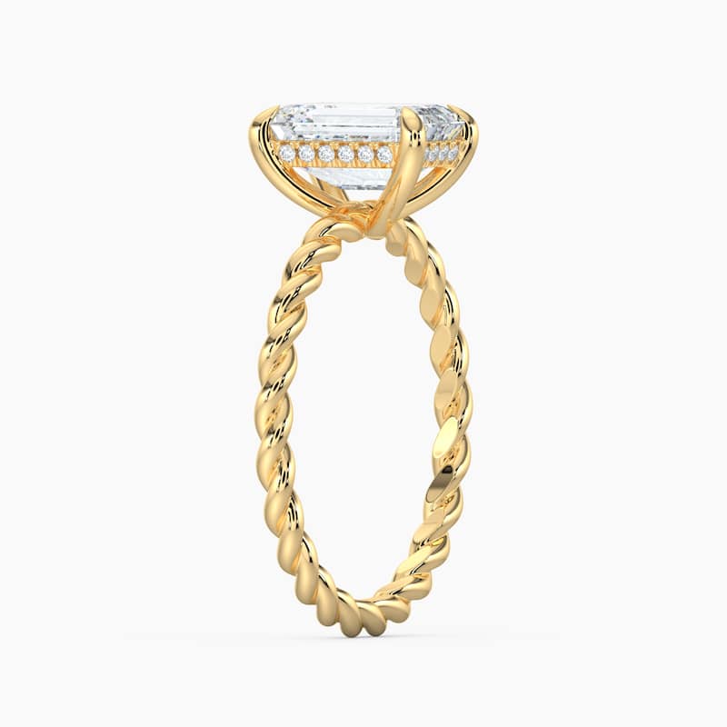 Auriya 14k Gold Lab Grown Emerald Diamond Twisted Hidden Halo Engagement Ring 1.00 to 5.00 ct. tw. (F-G, VS)
