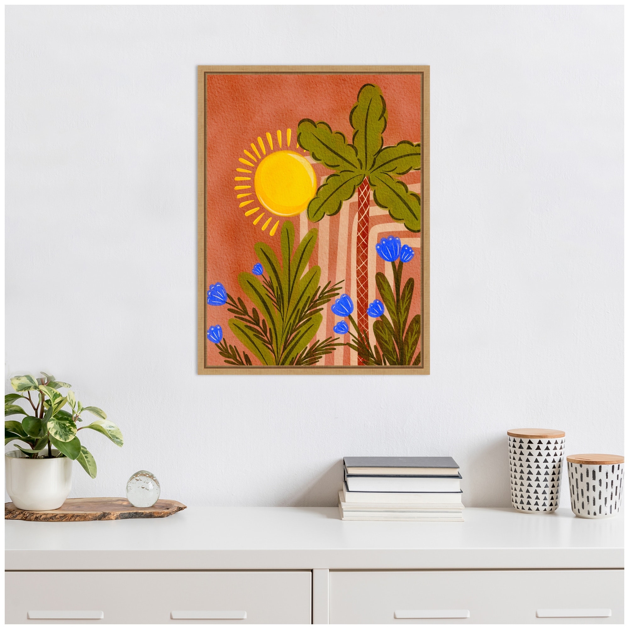 Kate and Laurel Sylvie Moroccan Forest Framed Canvas by Nikita Jariwala