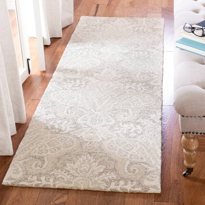 SAFAVIEH Handmade Micro-Loop Doinita Modern Wool Rug - 2'3" x 13' Runner - Beige