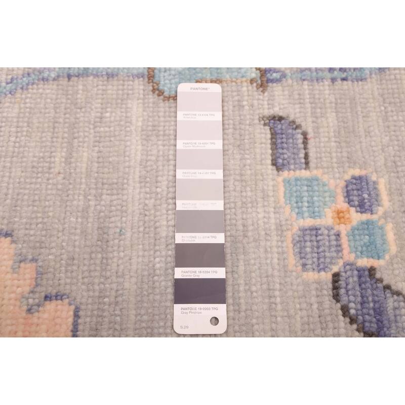 ECARPETGALLERY Hand-knotted Modern Oushak Grey Wool Rug - 9'1 x 11'10