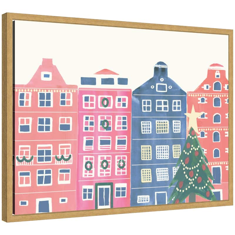 Kate and Laurel Framed Canvas Festive Home by Teju Reval - 24 x 18