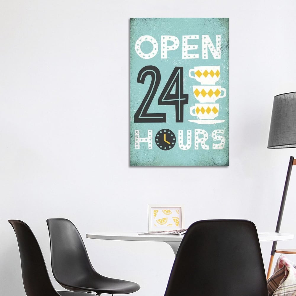 iCanvas "Retro Diner (Open 24 Hours I)" by Michael Mullan Canvas Print