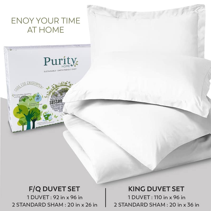 Purity Home Sateen 3 Piece Duvet Cover Set