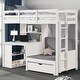 preview thumbnail 3 of 7, Furniture of America Aurelian Modern Twin 4-in-1 White Solid Pinewood Loft Bed with Bookcase, Desk and Convertible Bench